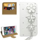 For iPhone 6/6s Diamond Flower Leather Case with Holder & Card Slots