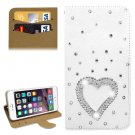For iPhone 6/6s Diamond Heart Leather Case with Holder & Card Slots