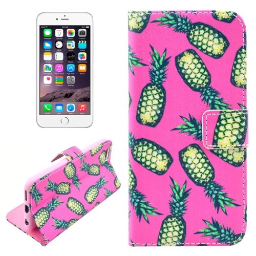 For iPhone 6/6s Pineapple Leather Case with Holder, Wallet & Card Slots
