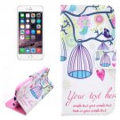 For iPhone 6/6s Birdcage Leather Case with Holder, Wallet & Card Slots