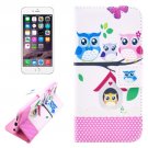 For iPhone 6/6s Owl Family Leather Case with Holder, Wallet & Card Slots