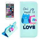 For iPhone 6/6s Owl Leather Case with Holder, Money pocket  & Card Slots