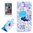 For iPhone 6/6s Graffiti Leather Case with Holder, Money pocket  & Card Slots