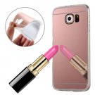 For Galaxy S7 Edge Rose Gold Plating Mirror TPU Protective Case