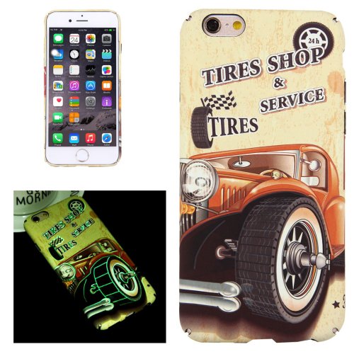 For iPhone 6/6s Tires Shop Pattern PC Protective Case with Noctilucent