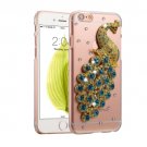For iPhone 6/6s Fevelove Diamond Peacock Protective Case Back Cover