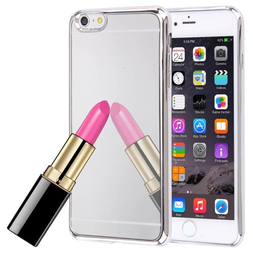 For iPhone 6/6s Silver Electroplating Mirror TPU Protective Cover Case