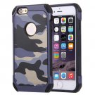 For iPhone 6/6s Dark blue Camouflage Tough Armor PC + Silicone Case