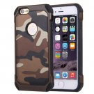For iPhone 6/6s Brown Camouflage Tough Armor PC + Silicone Case