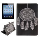 For iPad 4/3/2 Windbell Pattern Leather Case with Holder, Card Slots & Wallet