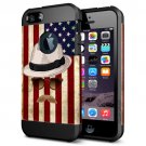 For iPhone 6/6s Straw Hat Pattern PC + TPU Colorful Armor Hard Case