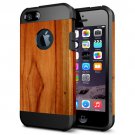 For iPhone 6/6s Wood Pattern PC + TPU Colorful Armor Hard Case