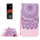 For LG X Power Sunflower PU Leather Case with Holder, Card Slots & Lanyard
