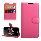 For LG K3 Magenta Litchi Flip PU Leather Case with Holder, Card Slots & Wallet