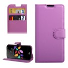 For LG K3 Purple Litchi Flip PU Leather Case with Holder, Card Slots & Wallet