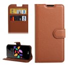 For LG K3 Brown Litchi Flip PU Leather Case with Holder, Card Slots & Wallet