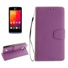 For LG Joy Purple Litchi Flip PU Leather Case with Holder, Card Slots & Wallet