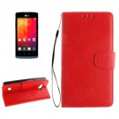 For LG Joy Red Litchi Flip PU Leather Case with Holder, Card Slots & Wallet