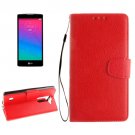 For LG Spirit Red Litchi Flip PU Leather Case with Holder, Card Slots & Wallet