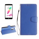 For LG G4 Blue Litchi Flip PU Leather Case with Holder, Card Slots & Wallet