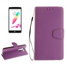 For LG G4 Purple Litchi Flip PU Leather Case with Holder, Card Slots & Wallet