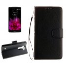 For G Flex 2 Black Litchi Flip PU Leather Case with Holder, Card Slots & Wallet