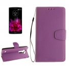For G Flex 2 Purple Litchi Flip PU Leather Case with Holder, Card Slots & Wallet