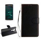 For LG V10 Black Litchi PU Leather Case with Holder, Card Slots & Wallet