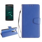 For LG V10 Blue Litchi PU Leather Case with Holder, Card Slots & Wallet