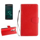 For LG V10 Red Litchi PU Leather Case with Holder, Card Slots & Wallet