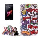 For LG X Screen Graffiti Leather Case with Holder, Card Slots & Wallet