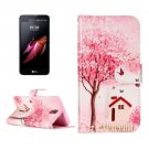 For LG X Screen Cottage Leather Case with Holder, Card Slots & Wallet