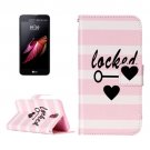 For LG X Screen locked Leather Case with Holder, Card Slots & Wallet