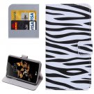 For LG K5 Zebra Leather Case with Holder, Card Slots & Wallet