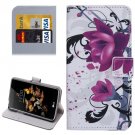 For LG K5 Lotus Leather Case with Holder, Card Slots & Wallet