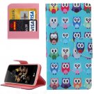 For LG K8 Cartoon Owls Pattern Leather Case with Holder, Card Slots & Wallet