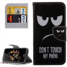 For LG K8 Eyes Pattern Leather Case with Holder, Card Slots & Wallet