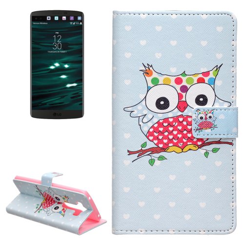 For LG V10 Coloured Owl Pattern Leather Case with Holder, Card Slots & Wallet