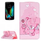 For LG K10 Bear Pattern Leather Case with Holder, Card Slots & Wallet