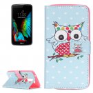 For LG K10 Coloured Owl Pattern Leather Case with Holder, Card Slots & Wallet