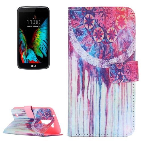 For LG K10 Dreamcatcher Pattern Leather Case with Holder, Card Slots & Wallet