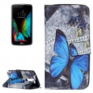 For LG K10 Butterfly Pattern Leather Case with Holder, Card Slots & Wallet