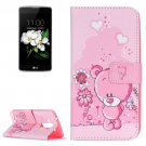 For LG K17 Bear Pattern Leather Case with Holder, Card Slots & Wallet