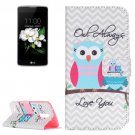 For LG K17 Owls Pattern Leather Case with Holder, Card Slots & Wallet