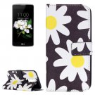 For LG K17 Daisy Pattern Leather Case with Holder, Card Slots & Wallet
