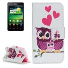 For LG K4 Owl Family Pattern Flip Leather Case with Holder & Card Slots