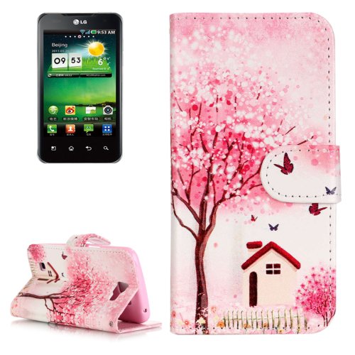For LG K4 Cottage Pattern Flip Leather Case with Holder & Card Slots