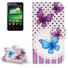 For LG K4 Butterfly Pattern Flip Leather Case with Holder & Card Slots