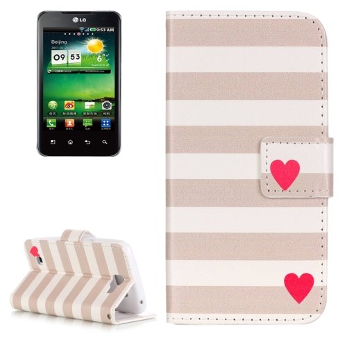 For LG K4 Red Heart Pattern Flip Leather Case with Holder & Card Slots