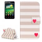 For LG K4 Red Heart Pattern Flip Leather Case with Holder & Card Slots